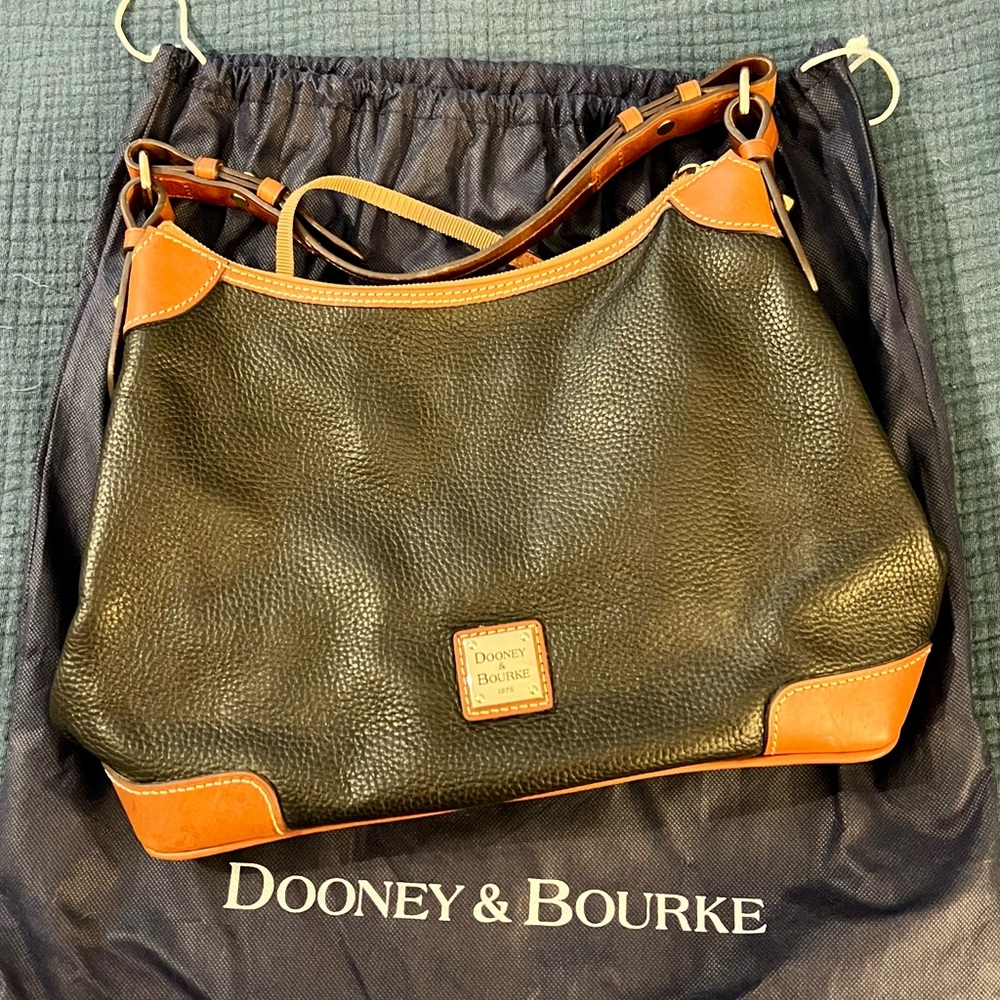 Dooney & Bourke Black and Brown Hobo Bag